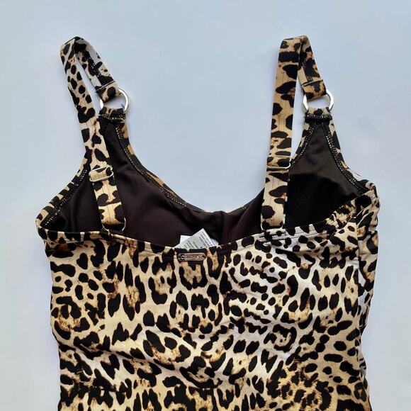 Calvin Klein One Piece Swimsuit Leopard Print Size 4 NEW - Picture 7 of 8
